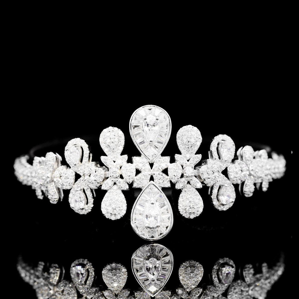 Riana White Luxury Bridal Full Set | 925 Sterling Silver with High-Quality Simulated Diamonds