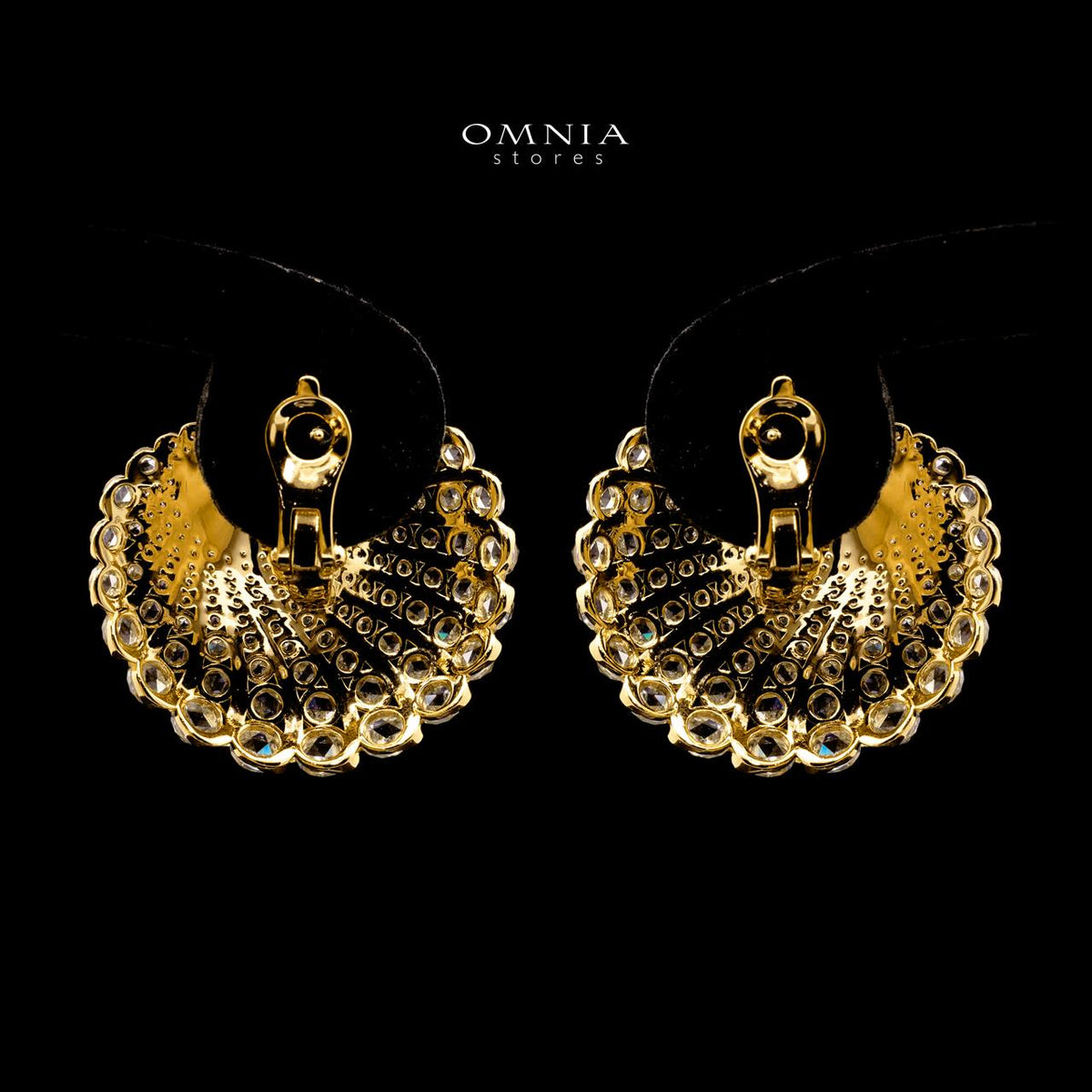 Maria Gold Premium Rhodium-Plated Alloy Earrings with High-Quality Simulated Diamonds