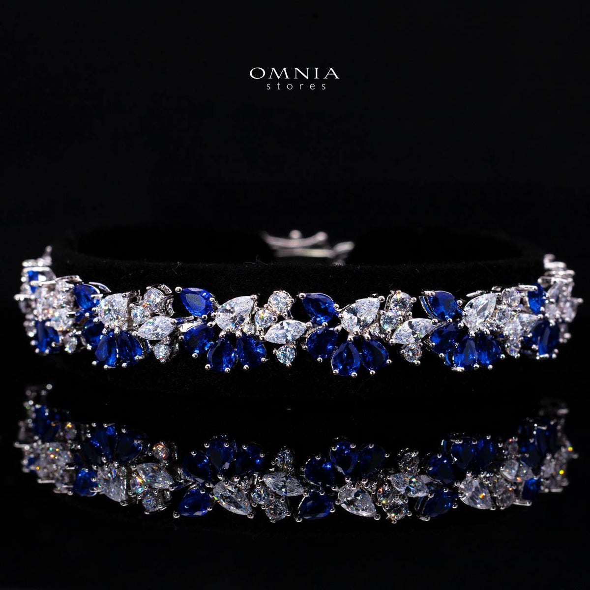 Safira Blue Luxury Bridal Full Jewelry Set with High-Quality Premium Simulated Diamonds