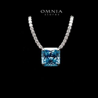 Omnia Bettina Sky Blue Necklace 92.5 Silver in High Quality Simulated Diamonds
