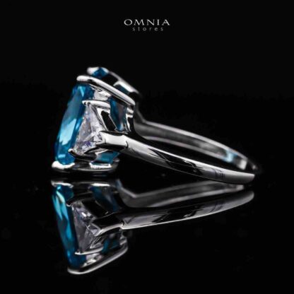 Omnia Adelina Sky Blue Ring 92.5 Silver High Quality Simulated diamonds - Image 2