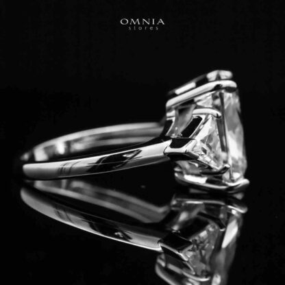 Omnia Adelina White Ring in 92.5 Silver Ring High Quality Simulated Diamonds - Image 3
