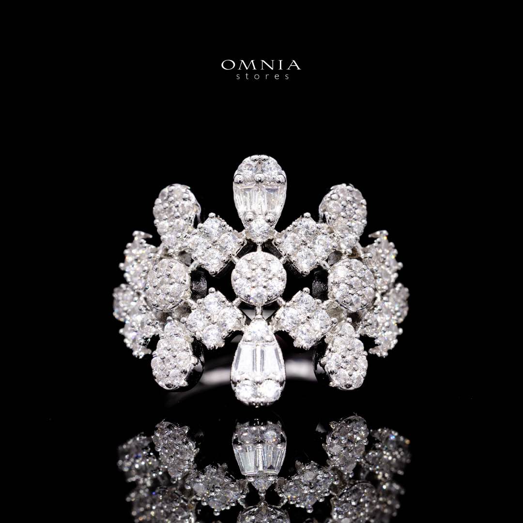 Omnia Amani White Luxury Bridal Full Set in High Quality Zircon Stone Rhodium Plated - Image 4
