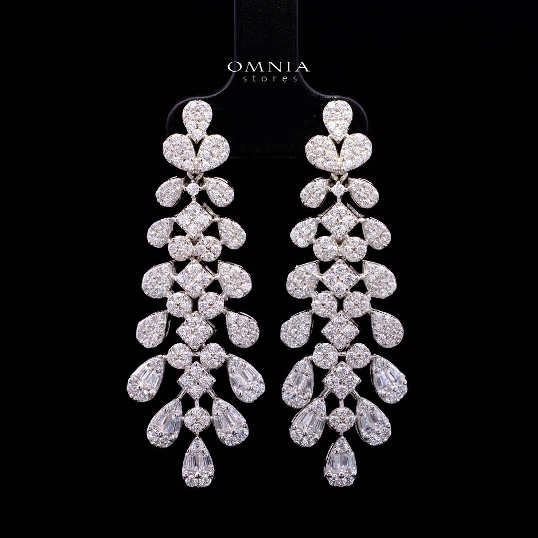Omnia Amani White Luxury Bridal Full Set in High Quality Zircon Stone Rhodium Plated - Image 5