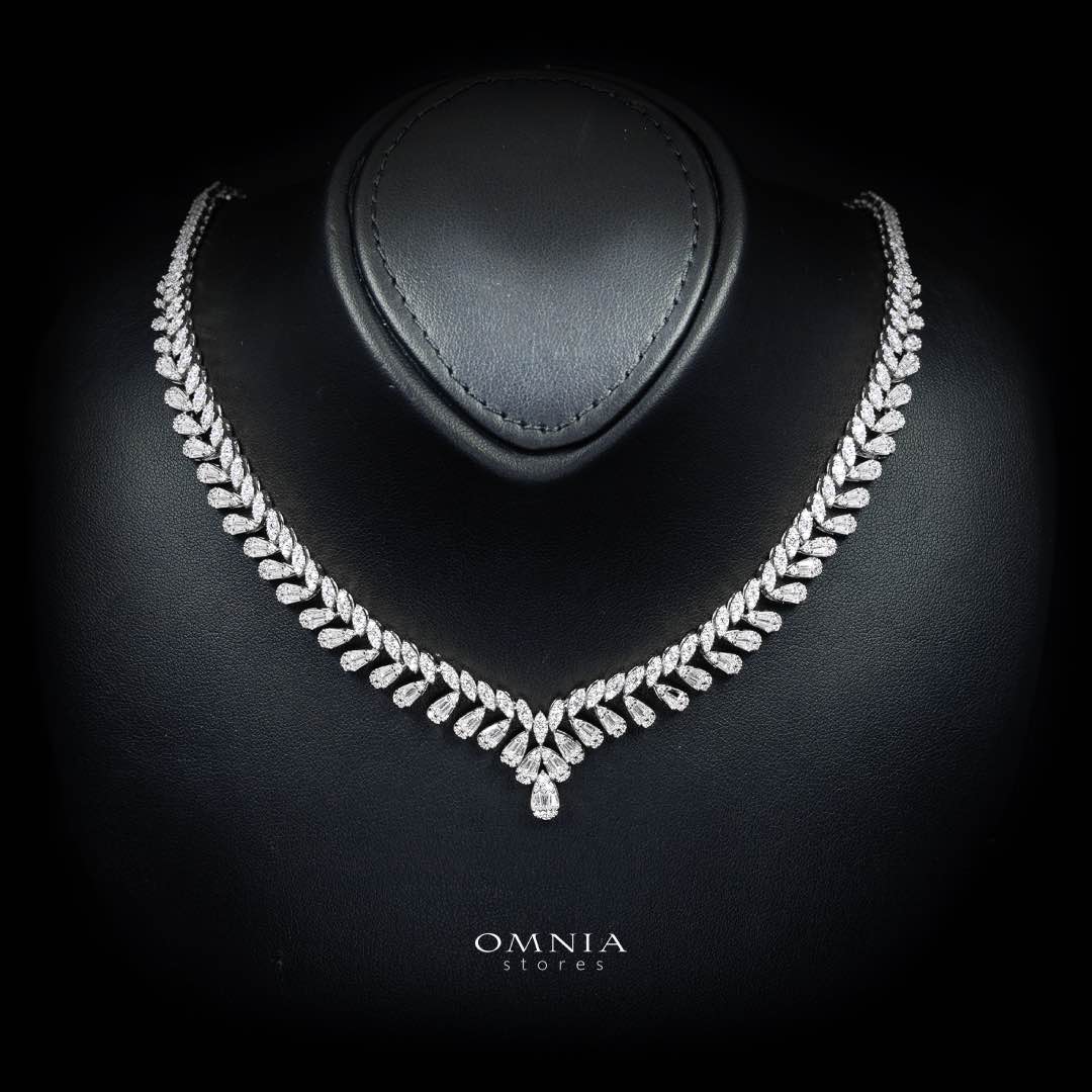 Omnia Aseel White Luxury Bridal Full Set in High Quality Zircon Stone Rhodium Plated - Image 2
