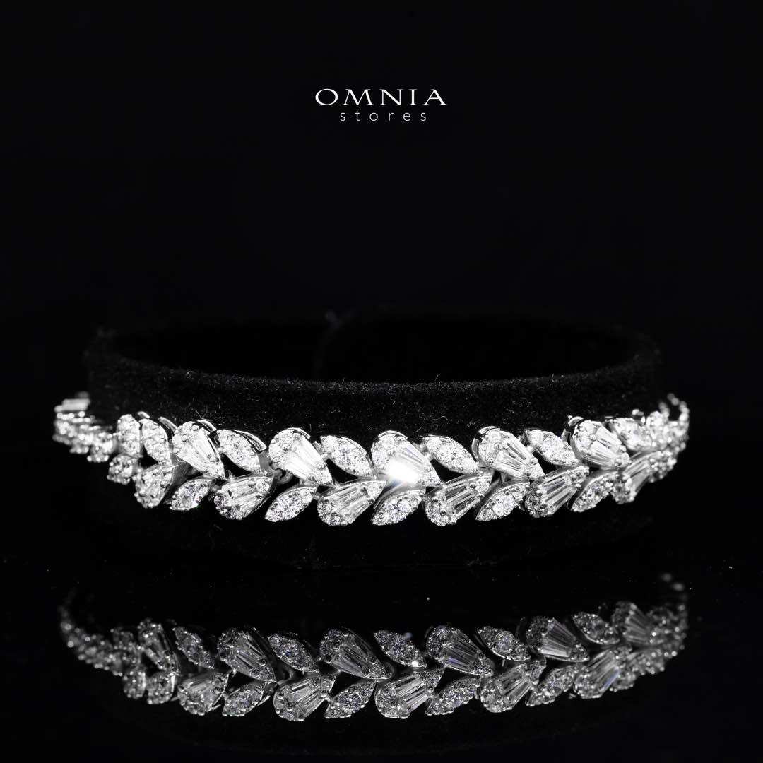 Omnia Aseel White Luxury Bridal Full Set in High Quality Zircon Stone Rhodium Plated - Image 3