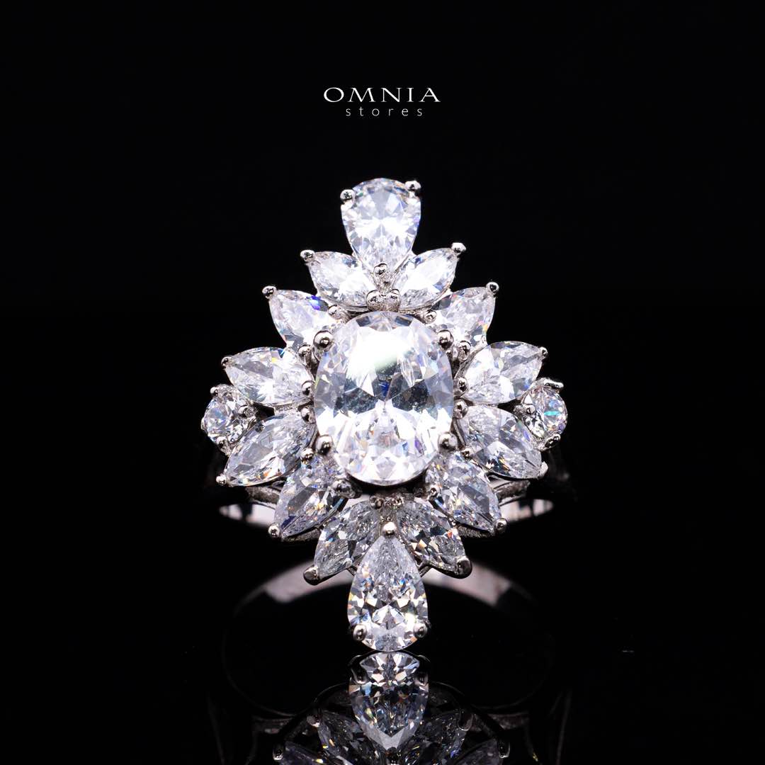 Omnia Muna White Bridal Full Set in High Quality Simulated Diamonds - Image 5