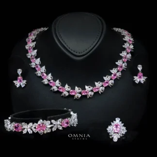 Omnia Muna Pink Bridal Full Set High Quality Simulated Diamonds