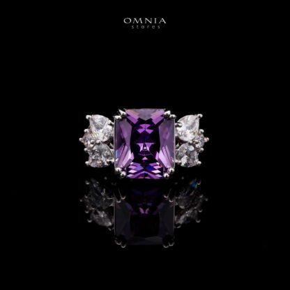 Omnia Amelia Purple Bridal Full Set in High Quality Simulated Diamonds - Image 4