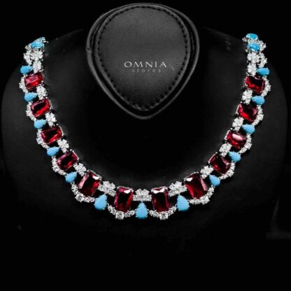 Omnia Malia Full Set Accessories in High Quality Zircon Stone in Rhodium Plated - Image 2
