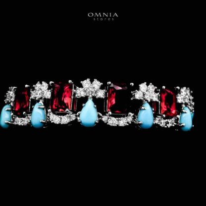 Omnia Malia Full Set Accessories in High Quality Zircon Stone in Rhodium Plated - Image 3