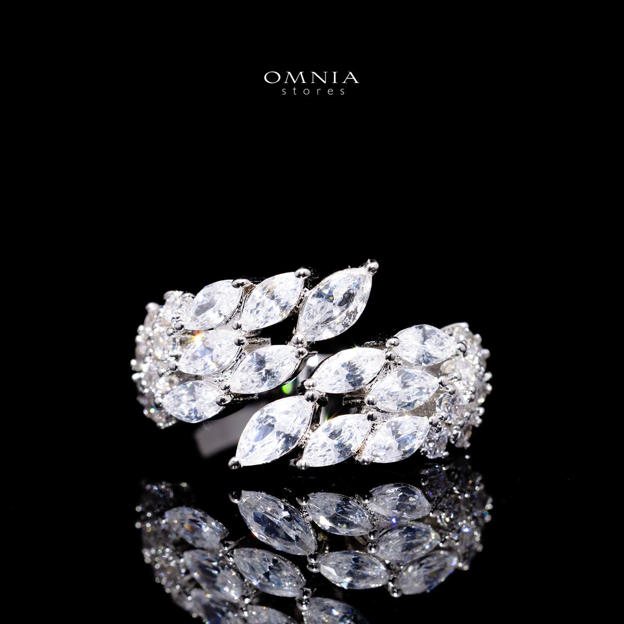 Omnia Fatma White Luxury Bridal Full Set in High Quality Zircon Stone in Rhodium Plated - Image 5