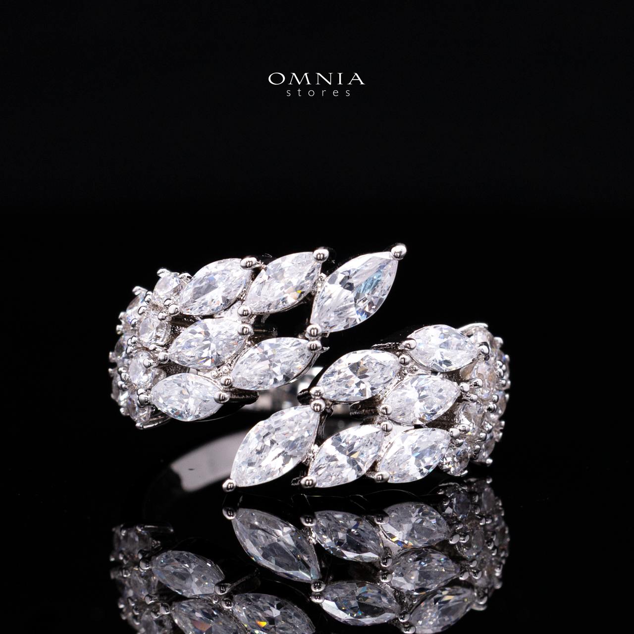 Omnia Fatma White Luxury Bridal Full Set in High Quality Zircon Stone in Rhodium Plated - Image 5