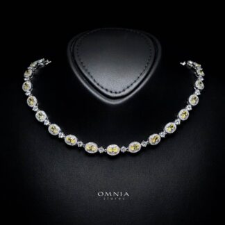 Omnia Asiya Yellow Necklace 925 Silver In High Quality Simulated diamonds