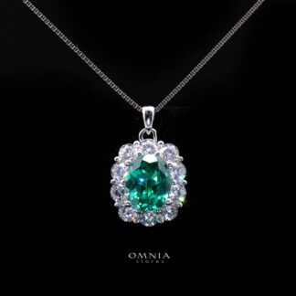 Omnia Mashael Necklace 92.5 Silver in High Quality Simulated Diamonds