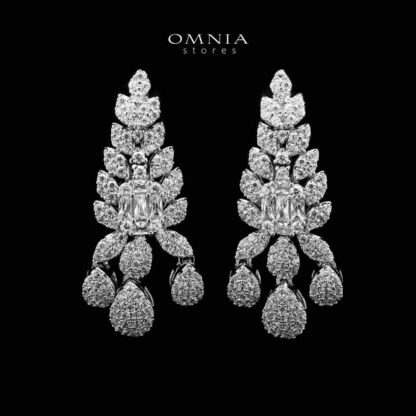 Omnia Mahra Bridal Full Set in High Quality Zircon Stone Rhodium Plated - Image 3