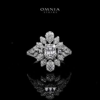 Omnia Mahra Bridal Full Set in High Quality Zircon Stone Rhodium Plated - Image 5
