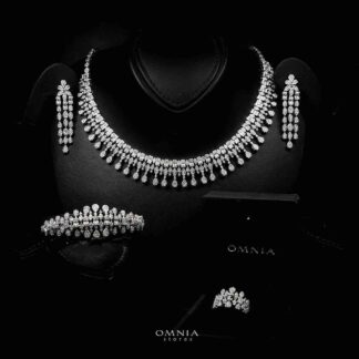 Omnia Miranda Bridal Full Set Accessories in High Quality Zircon Stone Rhodium Plated