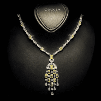 Omnia Israa Yellow Necklace In 92.5 Silver High Quality Simulated diamonds