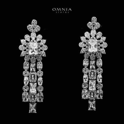 Omnia Emily Bridal Full Set in High Quality Zircon Stone Rhodium Plated - Image 4
