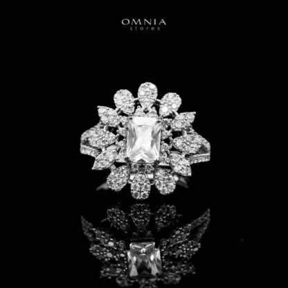 Omnia Emily Bridal Full Set in High Quality Zircon Stone Rhodium Plated - Image 5