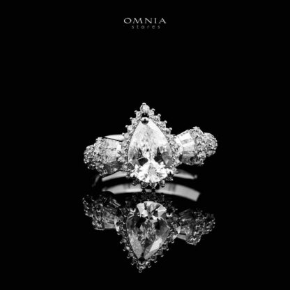 Omnia Ghada White Bridal Full Set Accessories in High Quality Zircon Stone Rhodium Plated - Image 4