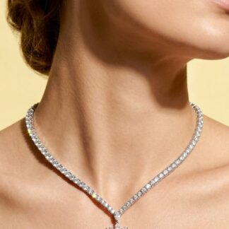 Omnia Thalia Yellow Necklace in 92.5 Silver High Quality Simulated diamonds