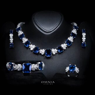 Omnia Amelia Blue Bridal Full Set in High Quality Simulated Diamonds