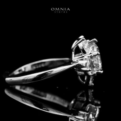 Omnia Ivana Pure White Flower Ring in High Quality Iced Cut - Image 3