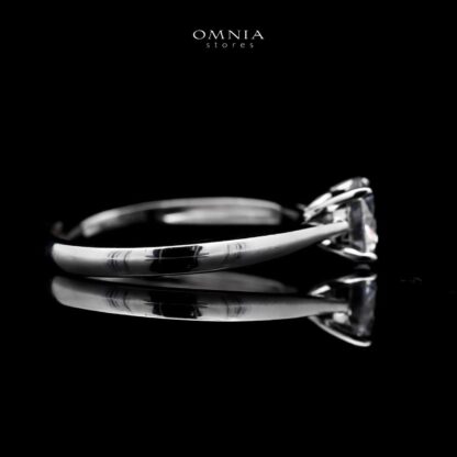 Omnia Maymona Round Cut Ring in 92.5 Silver with High Quality Zircon Stone - Image 3