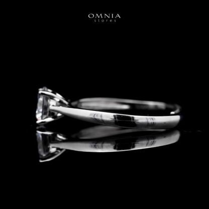 Omnia Maymona Round Cut Ring in 92.5 Silver with High Quality Zircon Stone - Image 2