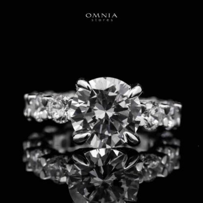 Omnia Radiant Round-Cut Eternity Ring in 92.5 Silver with High Quality Iced Cut Stones