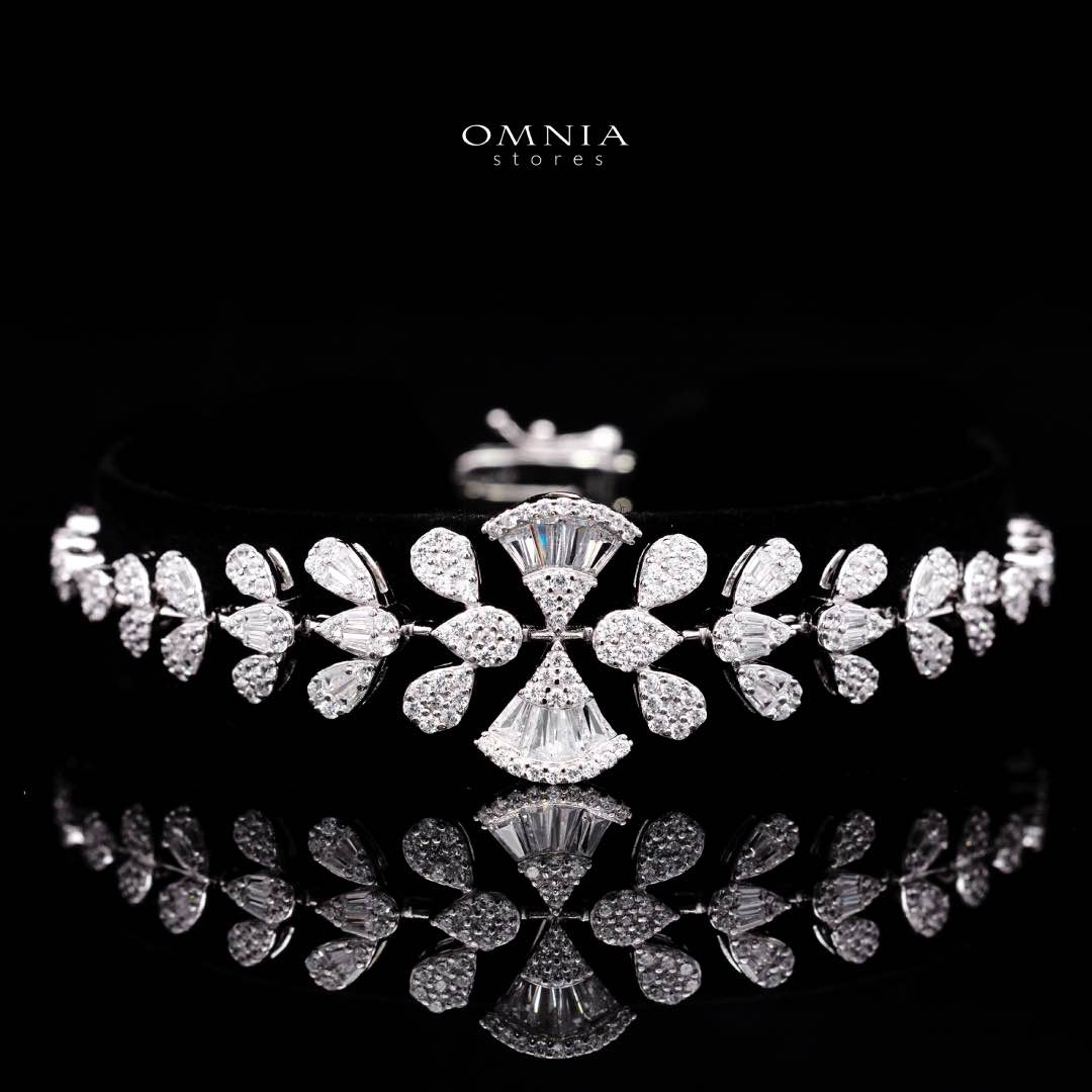 Omnia Camilla White Luxury Bridal Full Set in High Quality Rhodium Plated Zircon Stones - Image 3