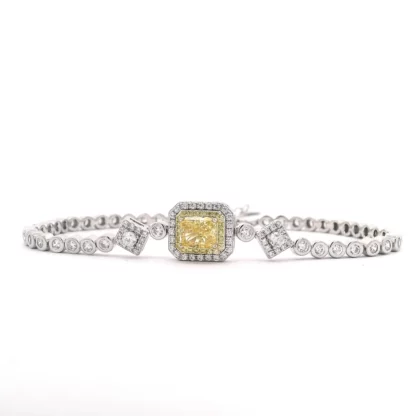 Omnia Almas Yellow Spark Tennis Bracelet in 92.5 Silver with High Quality Simulated Diamonds - Image 2
