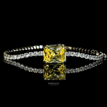 Omnia Gabrielle Yellow Bracelet In 92.5 Silver High Quality Simulated Diamonds - Image 4