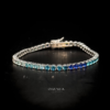 Omnia Tasneem Blue 3mm Tennis Bracelet in 92.5 Silver High Quality Simulated diamonds - Image 6