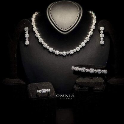 Omnia Sophia Teardrop Bridal Full Set in 92.5 Silver with High Quality Simulated Diamonds - Image 5