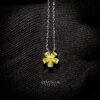 Omnia Emerald Bloom Necklace In 92.5 Silver with High Quality Simulated Diamonds - Image 5