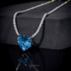 Omnia Heart Sky Blue Necklace 92.5 Pure Silver Jewelry in High Quality Simulated Diamonds - Image 18
