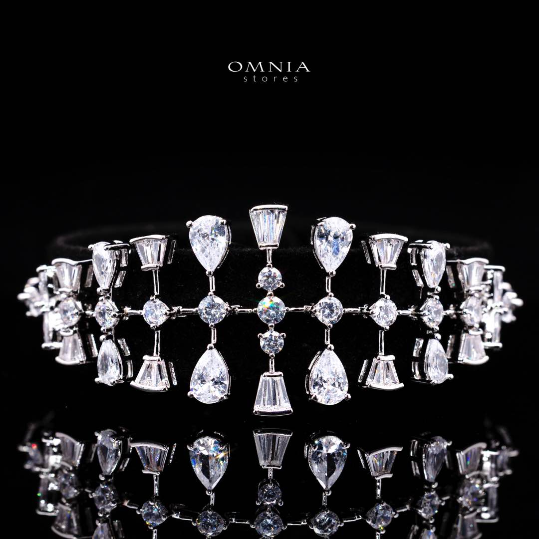 Xena White Luxury Bridal Full Set Premium Rhodium-Plated with High-Quality Zircon Stones - Image 3