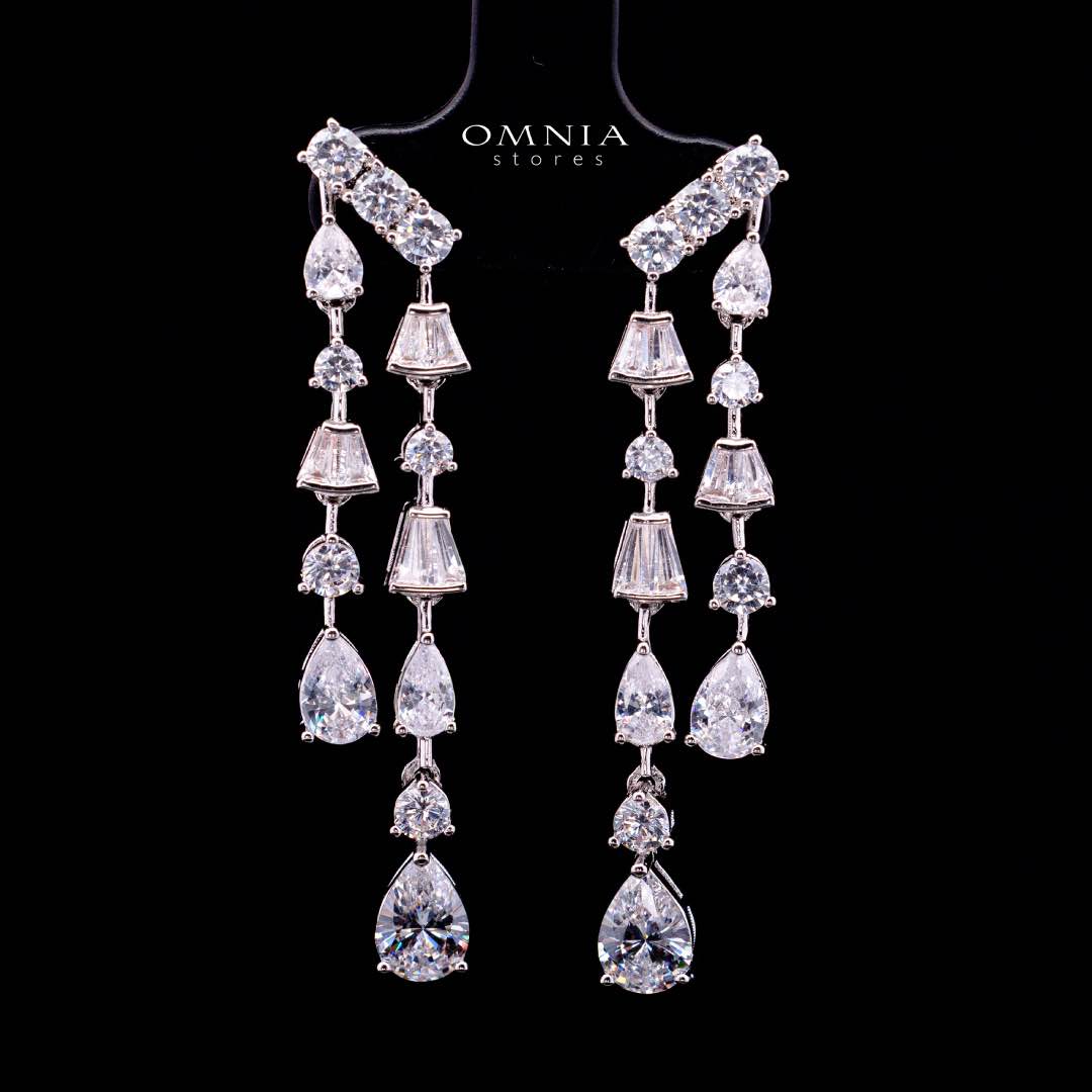 Xena White Luxury Bridal Full Set Premium Rhodium-Plated with High-Quality Zircon Stones - Image 5