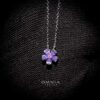 Omnia Emerald Bloom Necklace In 92.5 Silver with High Quality Simulated Diamonds - Image 9