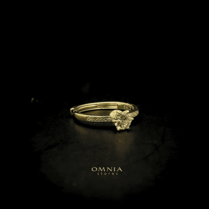 Omnia Golden Solitaire Ring in 92.5 Silver with High Quality Iced Cut Stone - Image 4