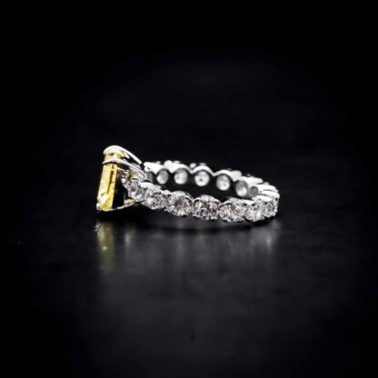 Omnia Yellow Heart Ring in 92.5 Silver with High-Quality Simulated Diamonds - Image 4