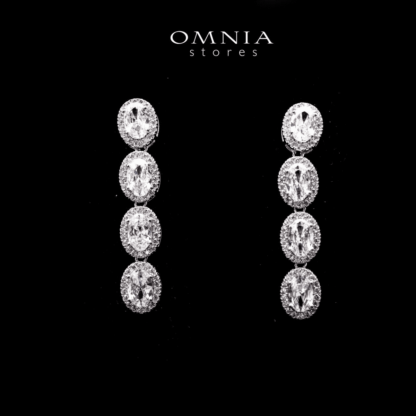 SUPER SALE!!! Omnia Karima Oval Drop Earrings in 92.5 Silver With High Quality Moissanite Stone - Image 3