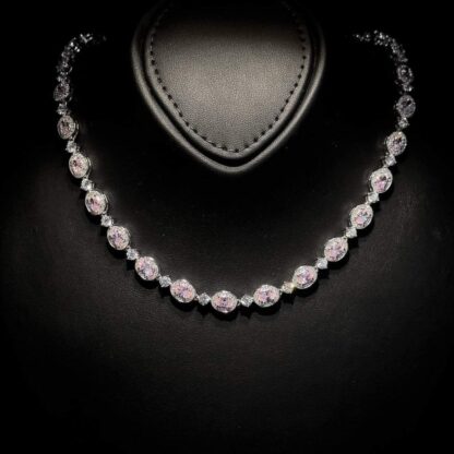 Omnia Asiya Pink Necklace 92.5 Silver In High Quality Simulated diamonds - Image 3
