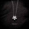 Omnia Emerald Bloom Necklace In 92.5 Silver with High Quality Simulated Diamonds - Image 6
