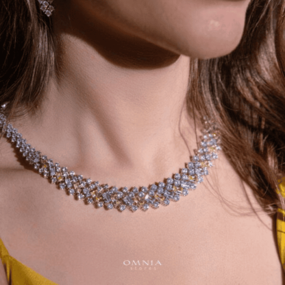 Omnia Wedo Yellow Bridal Full Set High Quality Zircon Stone in Rhodium Plated (only Available in Saudi Arabia) - Image 7