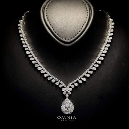 Omnia Sophia Teardrop Bridal Full Set in 92.5 Silver with High Quality Simulated Diamonds - Image 4