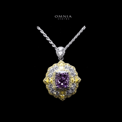 Omnia Maliya Purple Necklace in 92.5 Silver High Quality Simulated Diamonds - Image 6